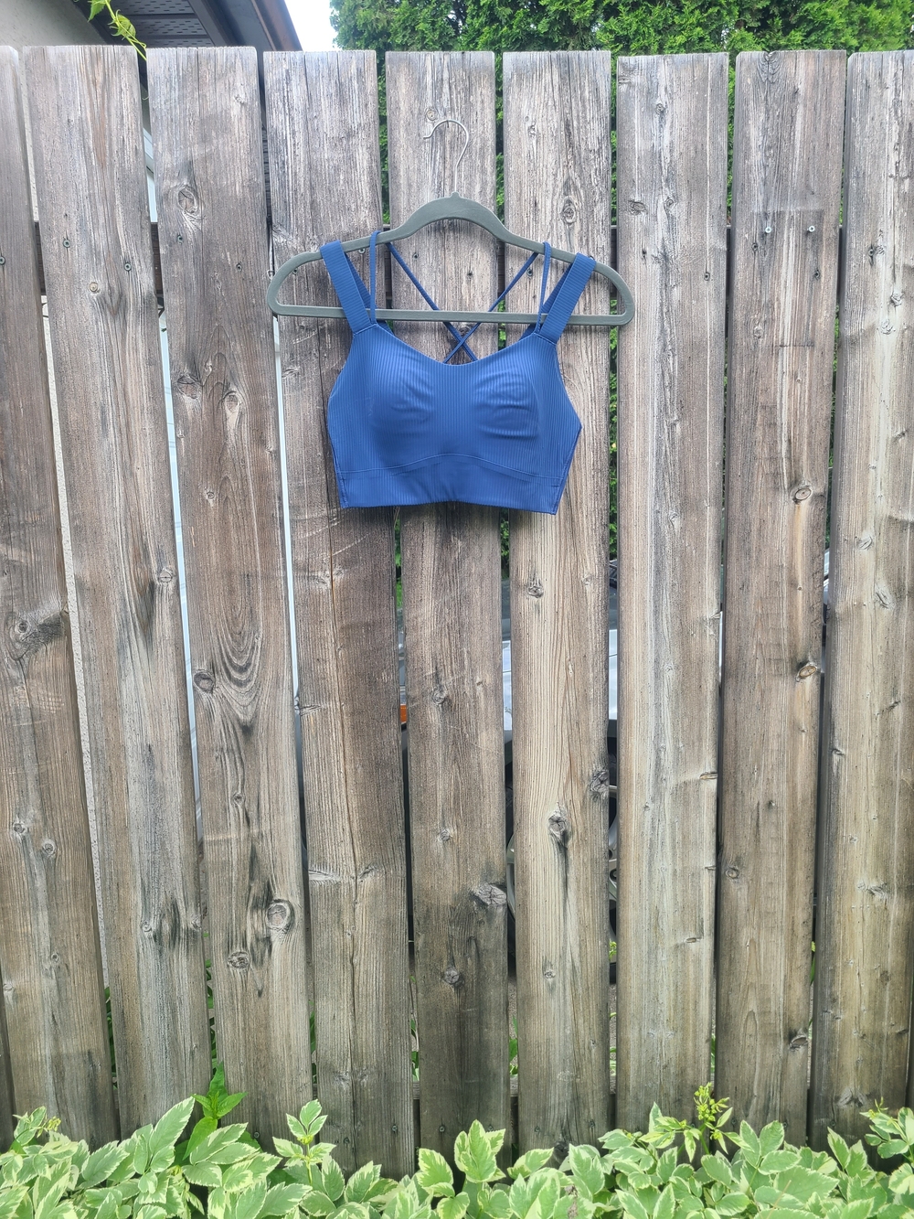 Blue Strappy Sports Bra
